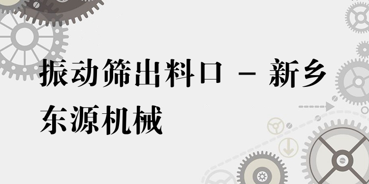 振動(dòng)篩出料口 - 新鄉(xiāng)東源機(jī)械