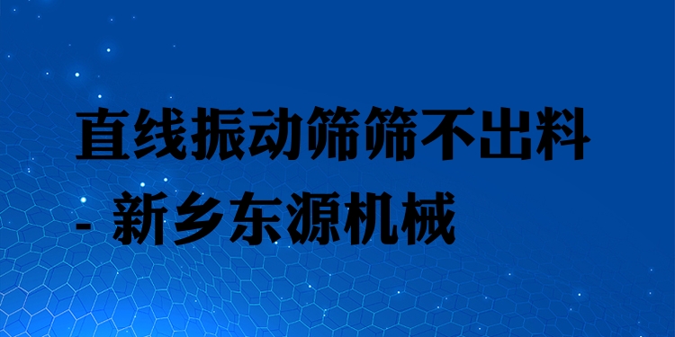 直線振動篩篩不出料 - 新鄉(xiāng)東源機械